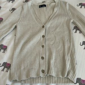 WORN ONCE GAP cream sparkly button cardigan